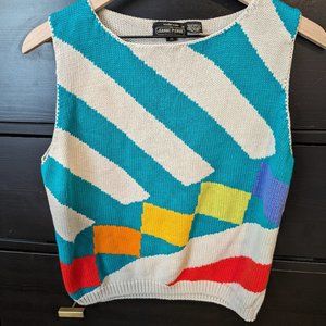 Vintage Renee Tener for Jeanne Pierre Petites Abstract Sweater Vest - M